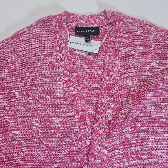 Lane Bryant Sweater Womens 10/12 Pink Tight Knit‎ Stylish Cozy Casual Cardigan - Picture 2 of 9